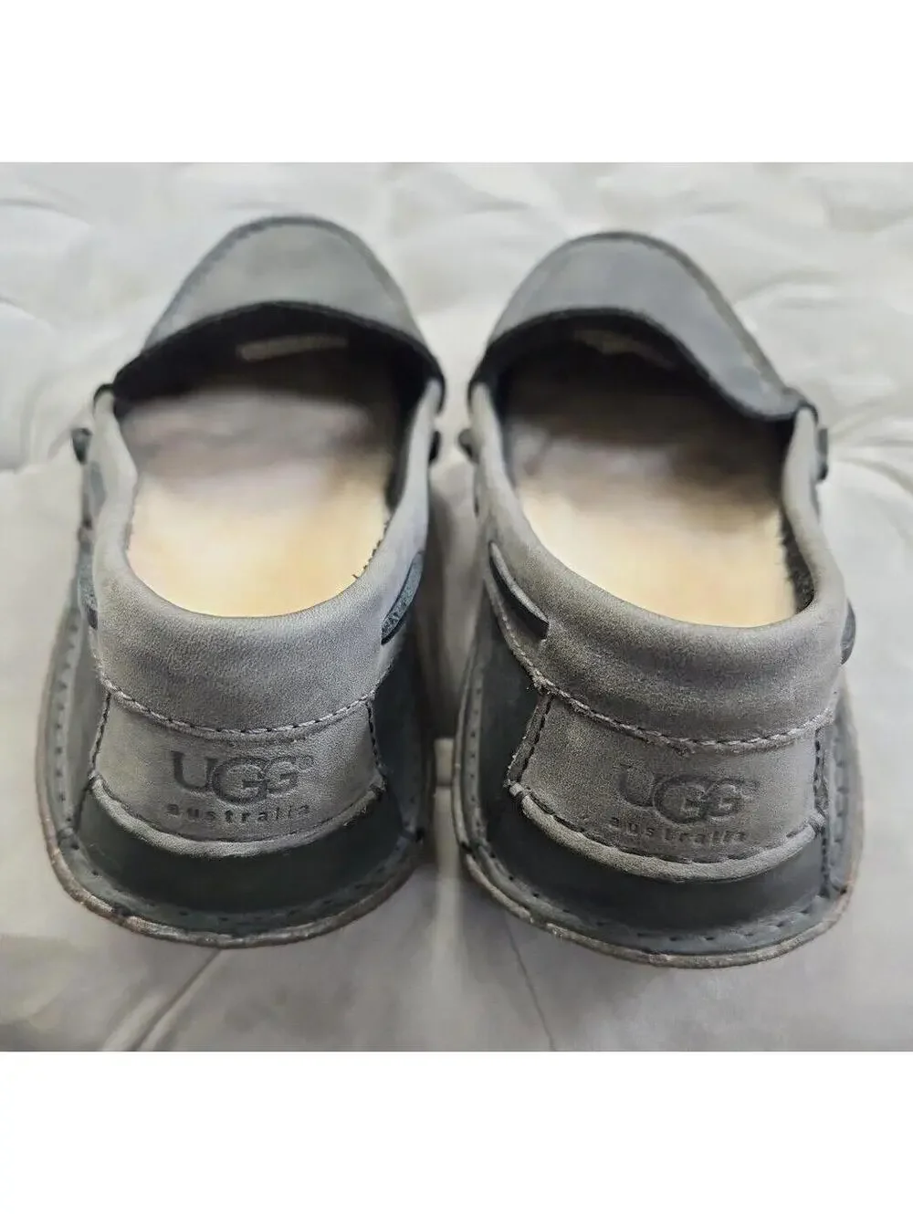 UGG Australia 1005715 Gray Suede Boat Shoes Loafers Mens Flats Slippers 10
